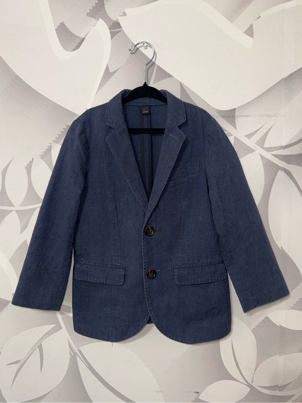 CrewCuts Ludlow Navy blue linen blend boys blazer size 5